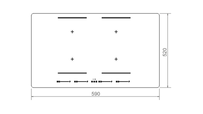 60cm inductie kookplaten, 4 zones, 2 multizone | Bertazzoni